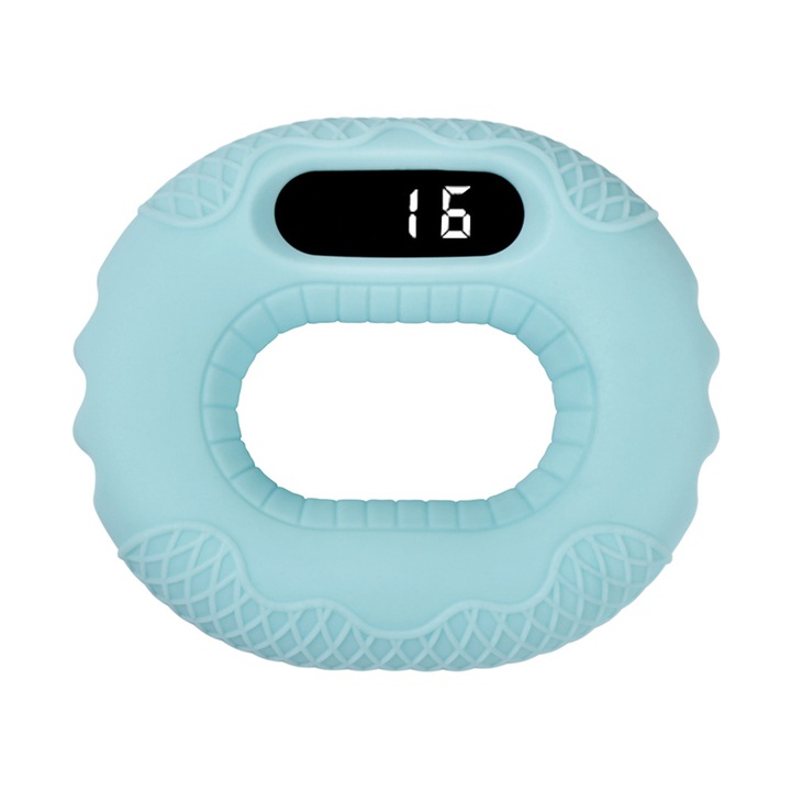Szilikon markolaterősítő eszköz, Bluetooth kapcsolattal, hosszú üzemidővel, intelligens számlálással, tartós, 82 × 70 × 22 mm, zöld-kék