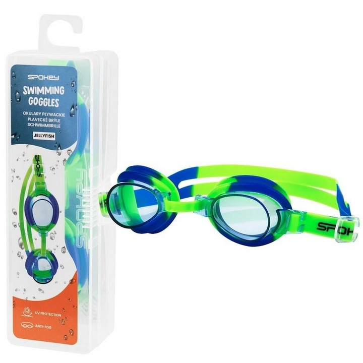 Ochelari de inot copii Spokey multicolor cu filtru UV si anti-aburire
