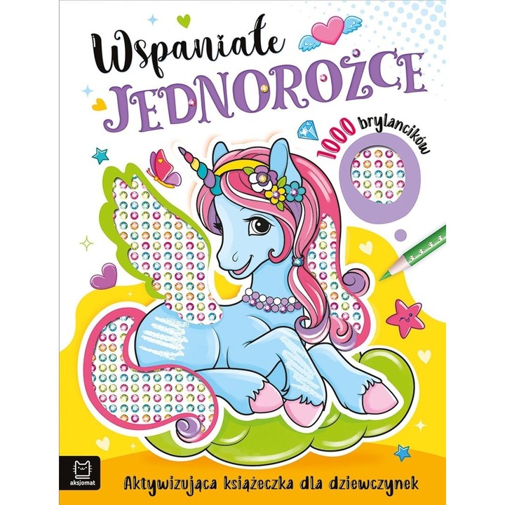 Carte creativa Aksjomat, unicorni, 1000 pietre stralucitoare, 22x29cm