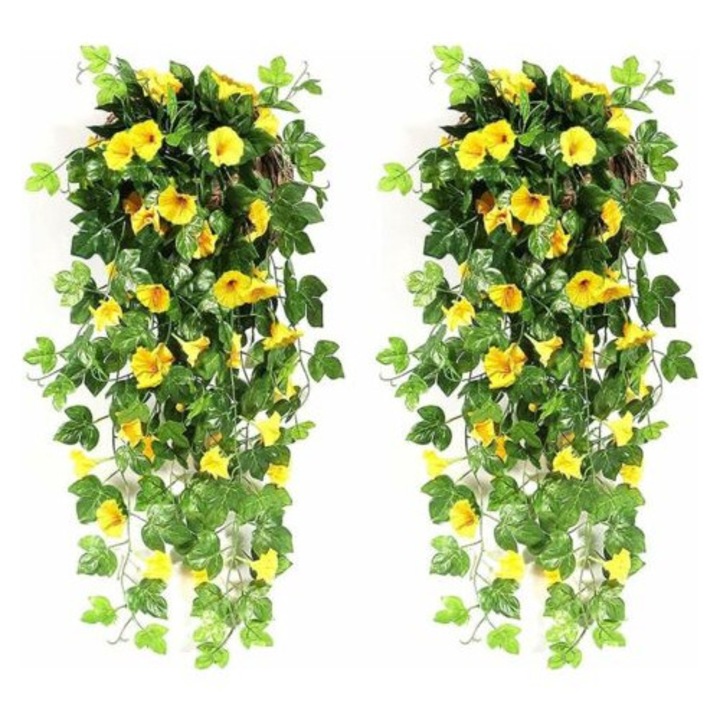 Flori artificiale suspendate pentru exterior, flori artificiale in cascada pentru interior, plante artificiale pentru decoratiuni de nunta, gradina, perete, balcon
