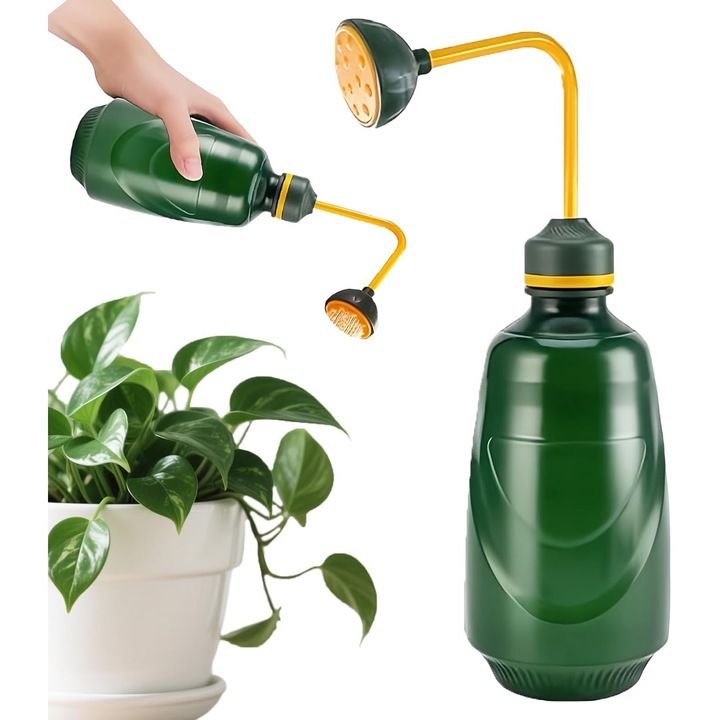Beltéri növény locsolókanna, 450 ml-es kis locsolókanna, bonsai locsolókanna, beltéri locsolókanna, kis bonsai permetező, palántákhoz és finom növényekhez alkalmas (zöld)