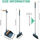 Set De Maturi Cu Faras Si Pieptene Cu Maner Lung, Perie De Maturat Inalta Cu Rotatie De 180 De Grade, Faras De Praf De Uz Casnic Cu Dinti De Pieptene Pentru Interior Si Exterior, Bucatarie, Birou Hol