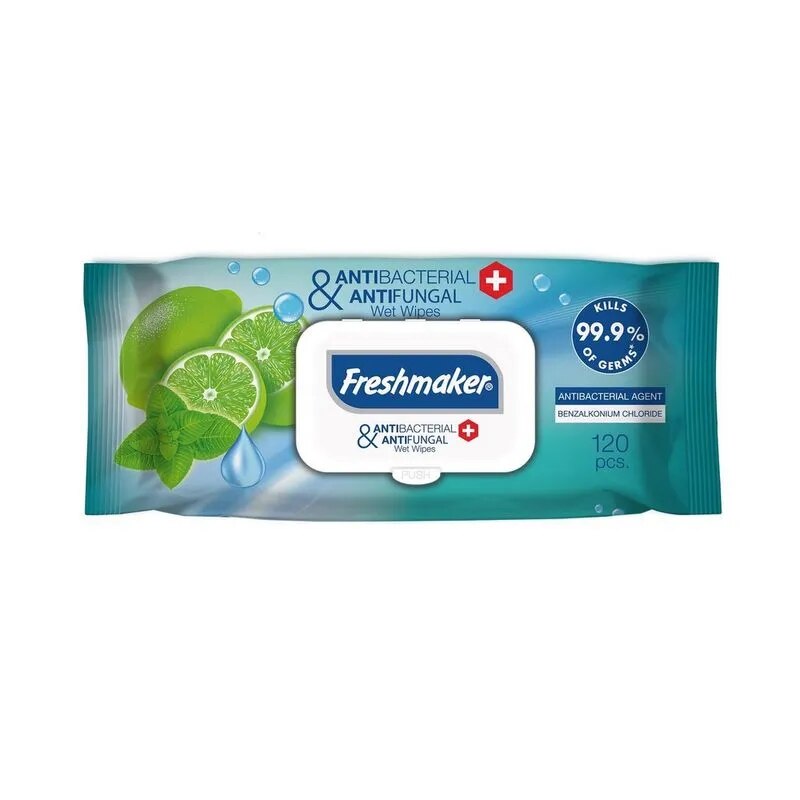 Pachet x 6 Servetele umede antibacteriene Freshmaker, 120 bucati - eMAG.ro