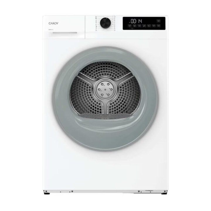 Uscator de rufe slim Candy GDS 7N2G-S, clasa D, 7 kg, pompa de caldura, AI Smart Move, Soft Touch, alb/ hublou gri