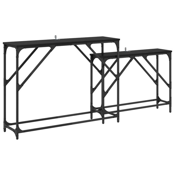 Конзолна маса vidaXL, 2 pcs Черния дъб 100 x 28 x 75 см Инженерно дърво