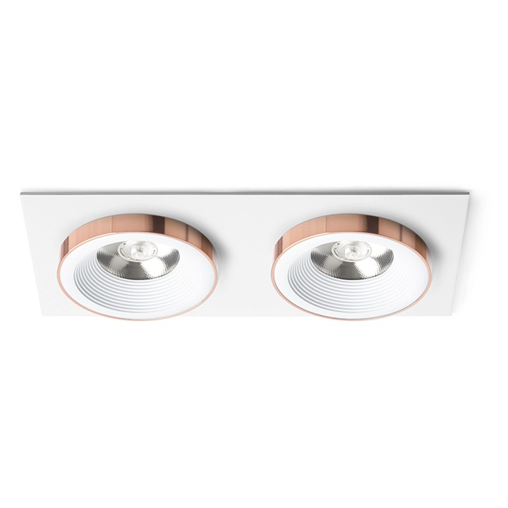 Spot incastrat RENDL SHARM SQ II maro/pearl aur 230V LED 2x10W 24° 3000K
