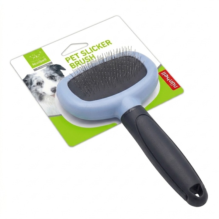 Nunbell kutya- és macskakefe, ergonomikus kialakítás, könnyen használható, többszínű