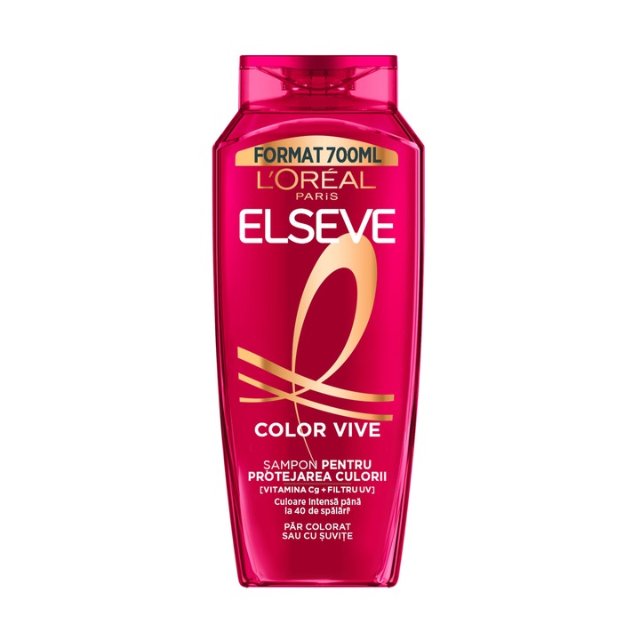 Sampon pentru protejarea culorii L'Oreal Paris Elseve Color Vive, imbogatit cu Vitamina Cg si Filtru UV, par colorat sau cu suvite, 700 ml