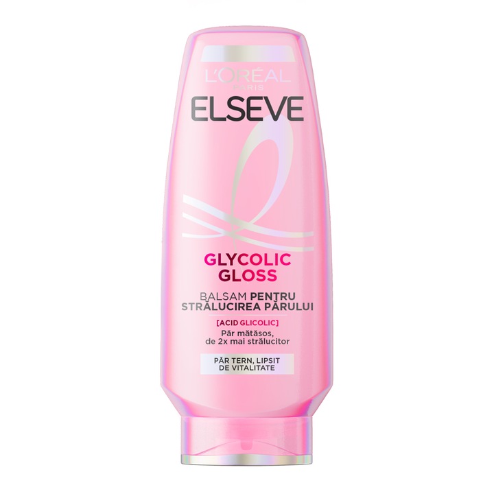 Balsam L'Oreal Paris Elseve Glycolic Gloss pentru stralucirea parului, contine Acid Glicolic, 400 ml