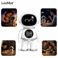 Robot Inteligent AI Astronaut LexMat®, Asistent Vocal in Limba Romana, Tutor pentru Copii, Povesti & Muzica, Control Vocal, WiFi & Bluetooth, Culoare Alb
