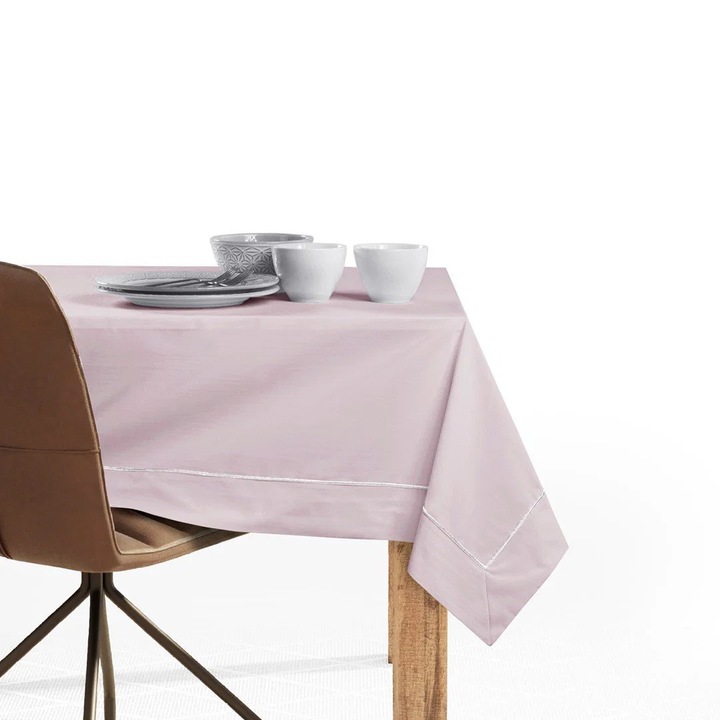 Asztalterítő, DK, 150x550 cm, világos rózsaszín, textil