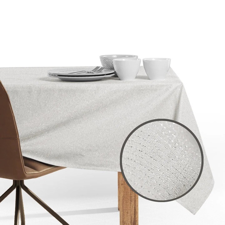 Krém asztalterítő, 40x120cm, téglalap alakú, textil