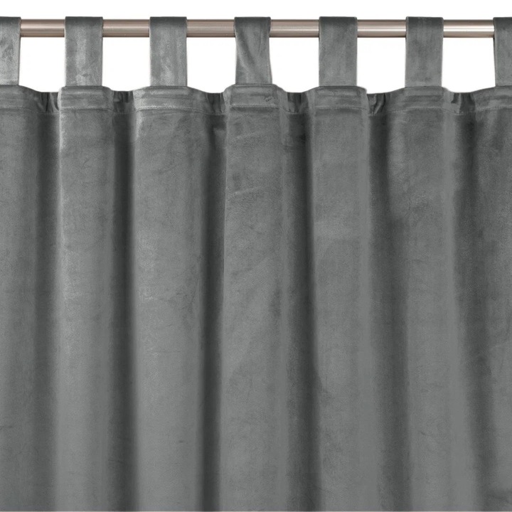 Sötétszürke bársonyfüggöny, 200×225 cm