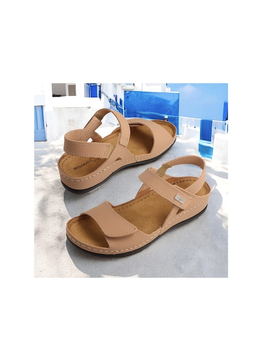 Sandale Dama, Befado, Piele, Cu Arici, Confortabile, De Vara, Ortopedice, Bej, Alb