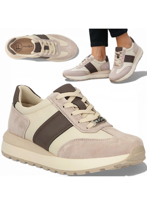 Sneakers Dama, Filippo, Piele Intoarsa, Sport, Confortabili, Casual, Usoare, Moderne, Negru