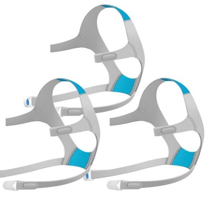Három darabos CPAP maszk pánt csomag, AirFit/AirTouch F20-3 csere fejpánt ResMed teljes arcmaszkhoz - beleértve a CPAP tartozékokat, fogyóeszközöket, pántokat, mágneses kapcsokat (F20 pánt*3+mágneses csat*6)
