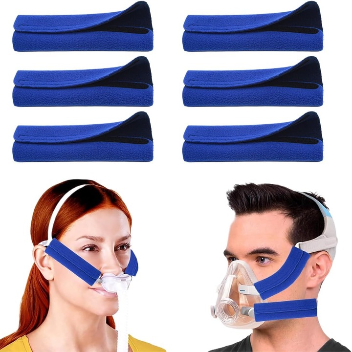 Pachet de 6 huse pentru casca CPAP, pernute confortabile cu curea CPAP, pernute faciale CPAP, huse universale cu curea CPAP, pernute faciale CPAP, pernute confortabile pentru curea