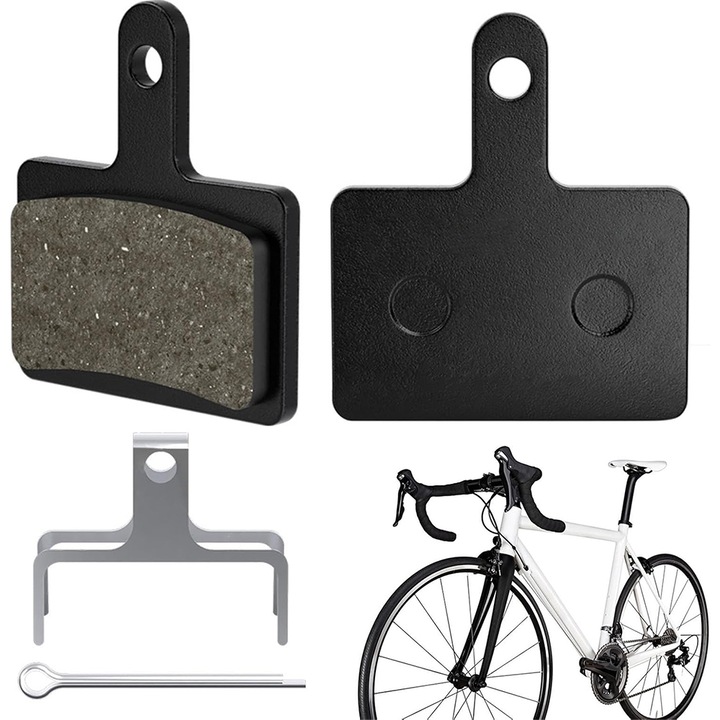 Set 8 placute frana bicicleta, Minetgnon®, Efect de franare si au stabilitate bun, Pentru mai multe modele, Disipare rapida a caldurii, Semi-metalic, 35x31x4 mm, Negru
