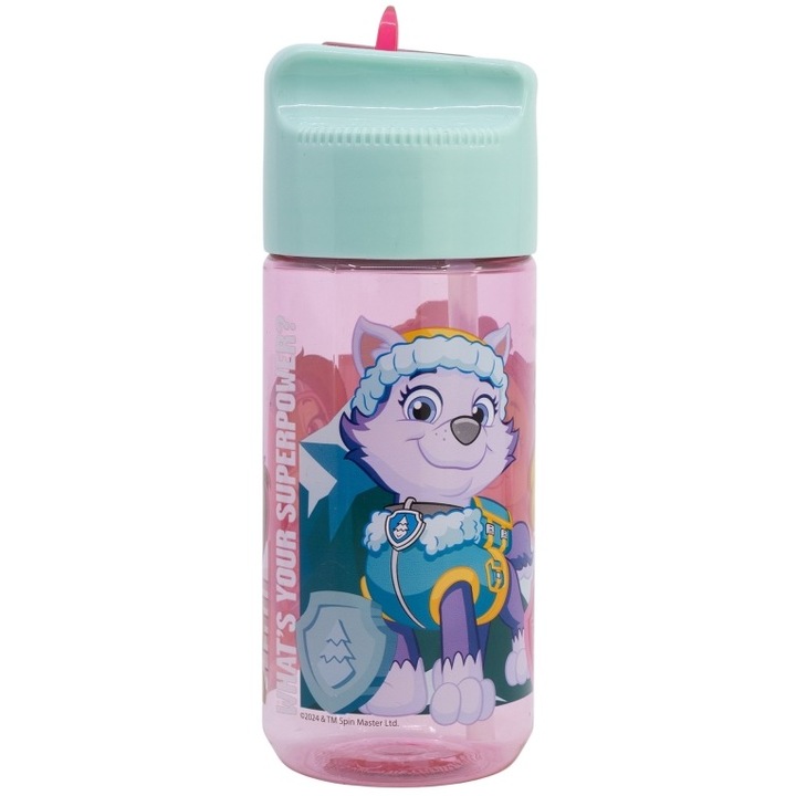 Sticla de apa Paw Patrol Girl Superpowers, Plastic, 430 ml