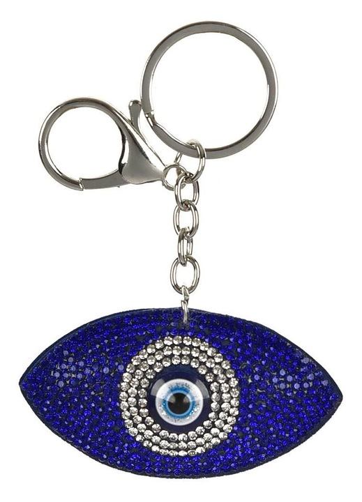 Kék szem kulcstartó - Evil Eye strasszokkal 7.5cm