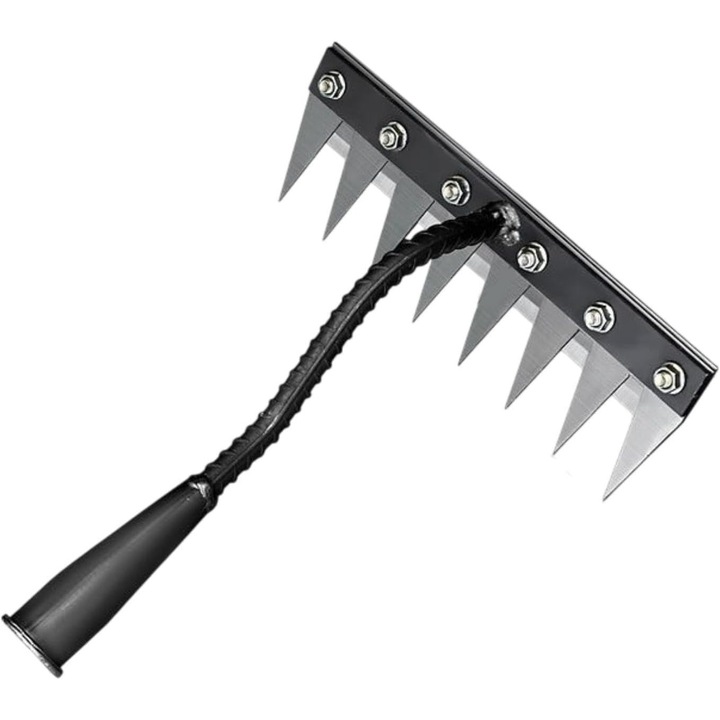 Grebla de plivit, grebla de gradina, unelte de gradina, grebla de gradina din otel carbon pentru plivit, unealta manuala pentru indepartarea buruienilor, gheara de gradina, 8 dinti