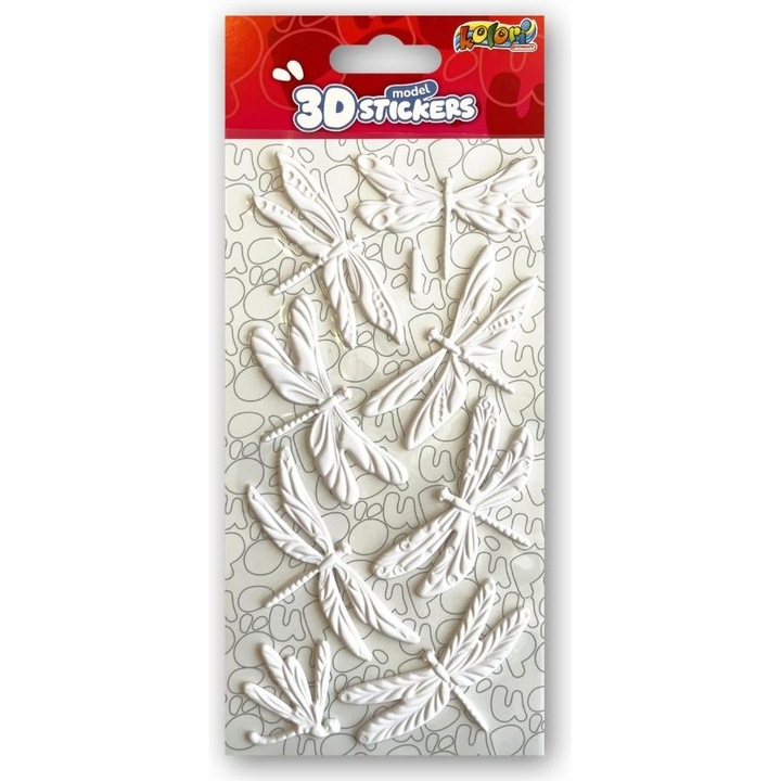 Penmate 3D matricák, fehér szitakötők színezéshez, 9x21cm, többszínű