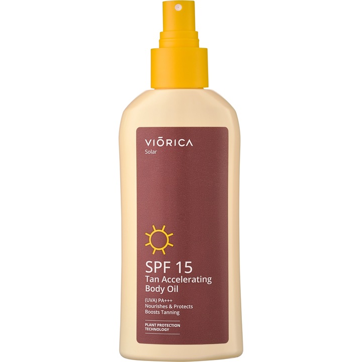 Ulei de corp Viorica Solar pentru accelerarea bronzului SPF 15, 150 ml
