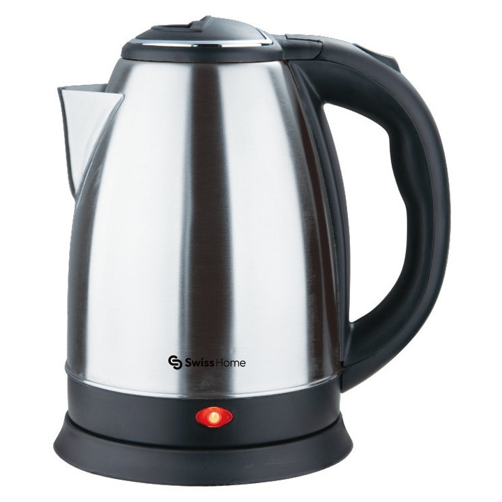 Fierbător electric Swiss Home, 1.8L, 1800W, inox, design modern