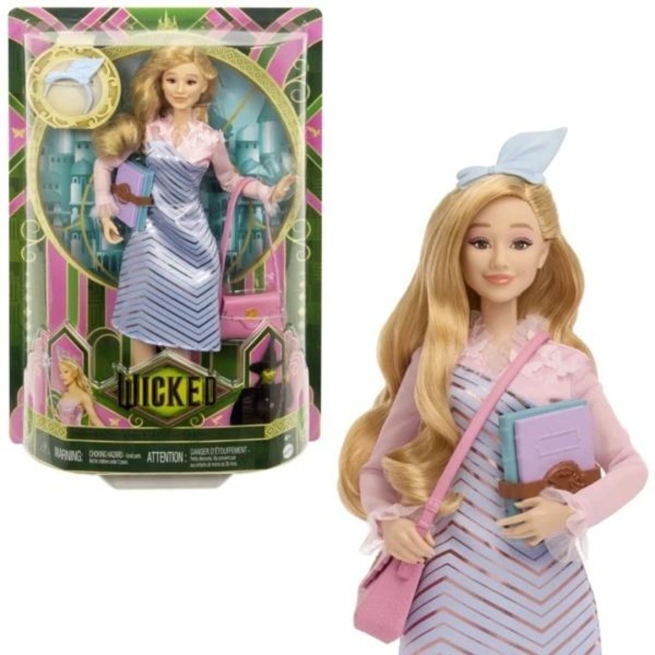 Кукла Mattel Wicked Glinda Университет Шиз, от винил, колекционерска кутия с прозорец, Многоцветен, 1 бр
