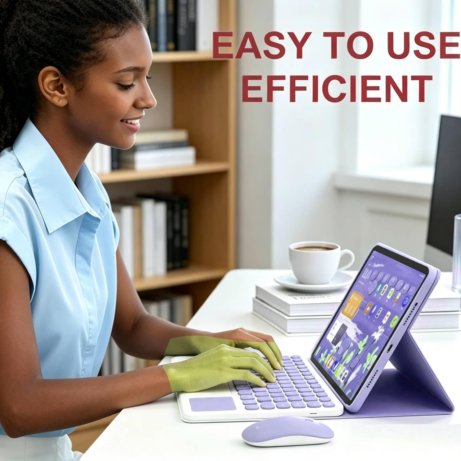 Husa cu tastatura wireless pentru tableta, compatibil cu Lenovo M11, mouse dual-mode 2.4G, tastatura magnetica detasabila, suport pentru stilou, touchpad, mov
