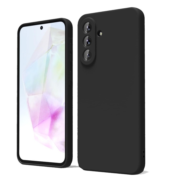 Husa pentru Samsung Galaxy A57 5G Daden® Silicon Soft, Ultra Slim, Protectie sporita, Interior de microfibra, Negru