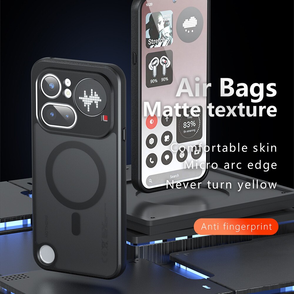 Husa premium pentru Nothing Phone (4a) Pro CareFree Defender, cu MagFit, Design Slim & Protectie Completa, Never-Yellow, anti-amprente - negru mat