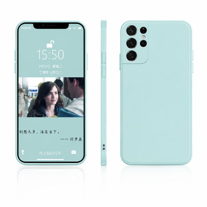 Husa pentru Samsung Galaxy S25 Ultra 5G, protectie completa, contur mov Verde deschis