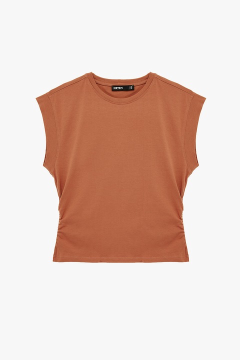 KOTON, Tricou uni din amestec de bumbac, Portocaliu persan