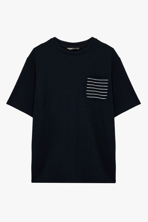 KOTON, Tricou cu buzunar pe piept, Albastru ultramarin