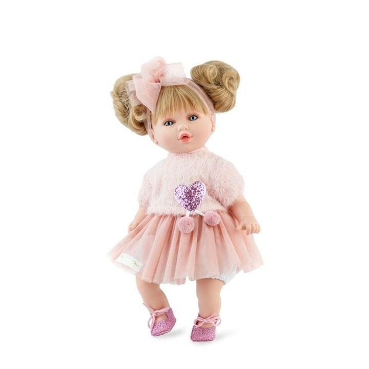 Marina&Pau Petite Pink baba, vinil, puha pocakkal, többszínű, 40 cm, 1 db