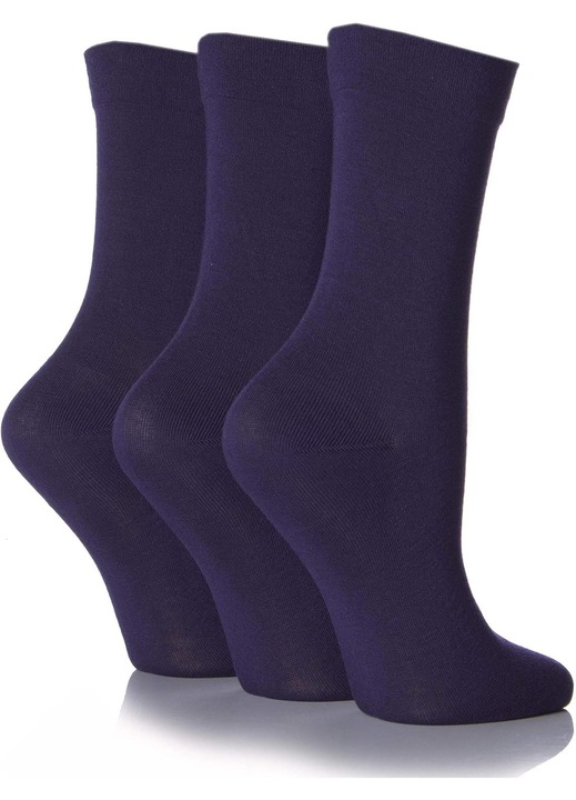 Női zokni, sockshop, 3 pár/szett, méret: 37-42, tengerészkék, bambuszszál anyag, antiallergén tulajdonságok, antibakteriális tulajdonságok, optimális hőszabályozás, kézzel varrott lapos varratok, tartósság és könnyű tisztítás, design