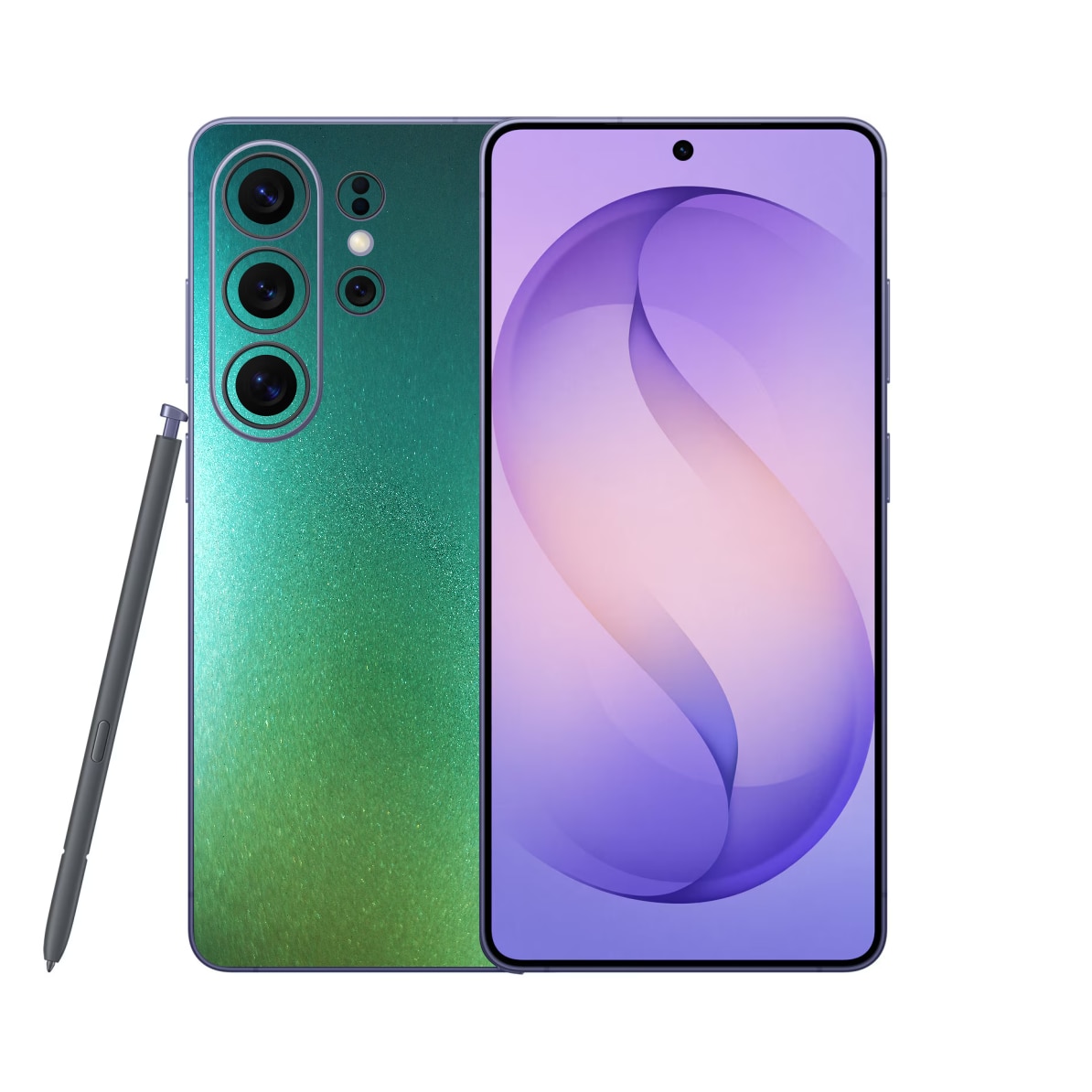 Folie iSkinz pentru Samsung Galaxy S26 Ultra - Cameleon Color Shift Aquamarine, 360 Cut, Skin Adeziv, Protectie Carcasa Spate si Laterale