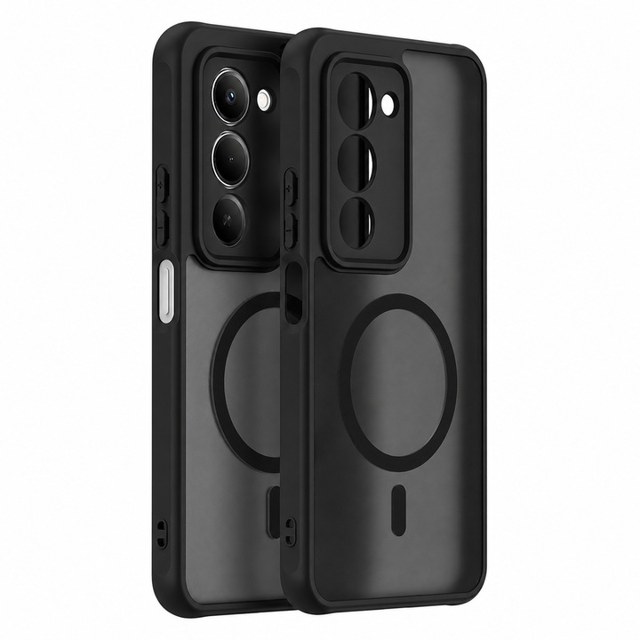 Husa pentru Xiaomi Redmi 15 4G / Redmi 15 5G Daden® HaloFrost II, MagSafe, Antisoc, Incarcare wireless, Calitate Premium, Negru