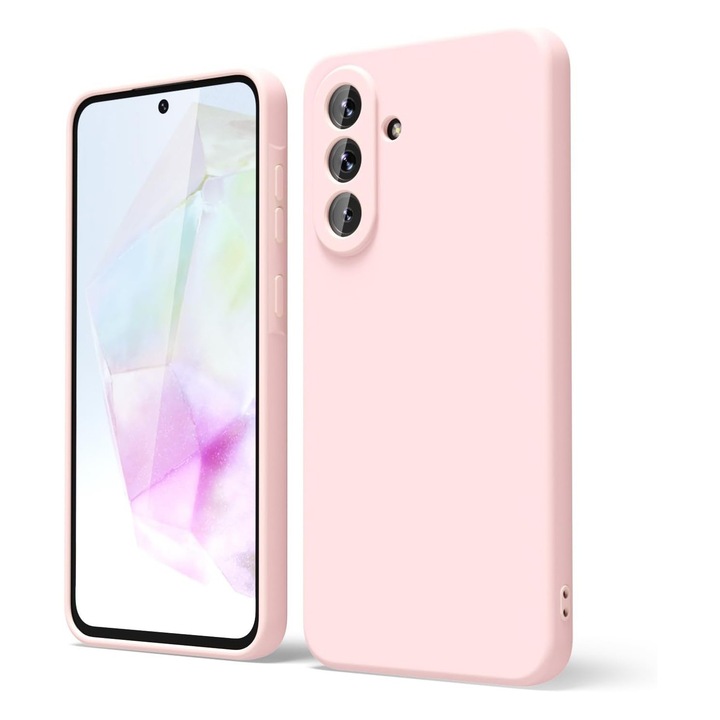 Husa pentru Samsung Galaxy A57 5G Daden® Silicon Soft, Ultra Slim, Protectie sporita, Interior de microfibra, Roz