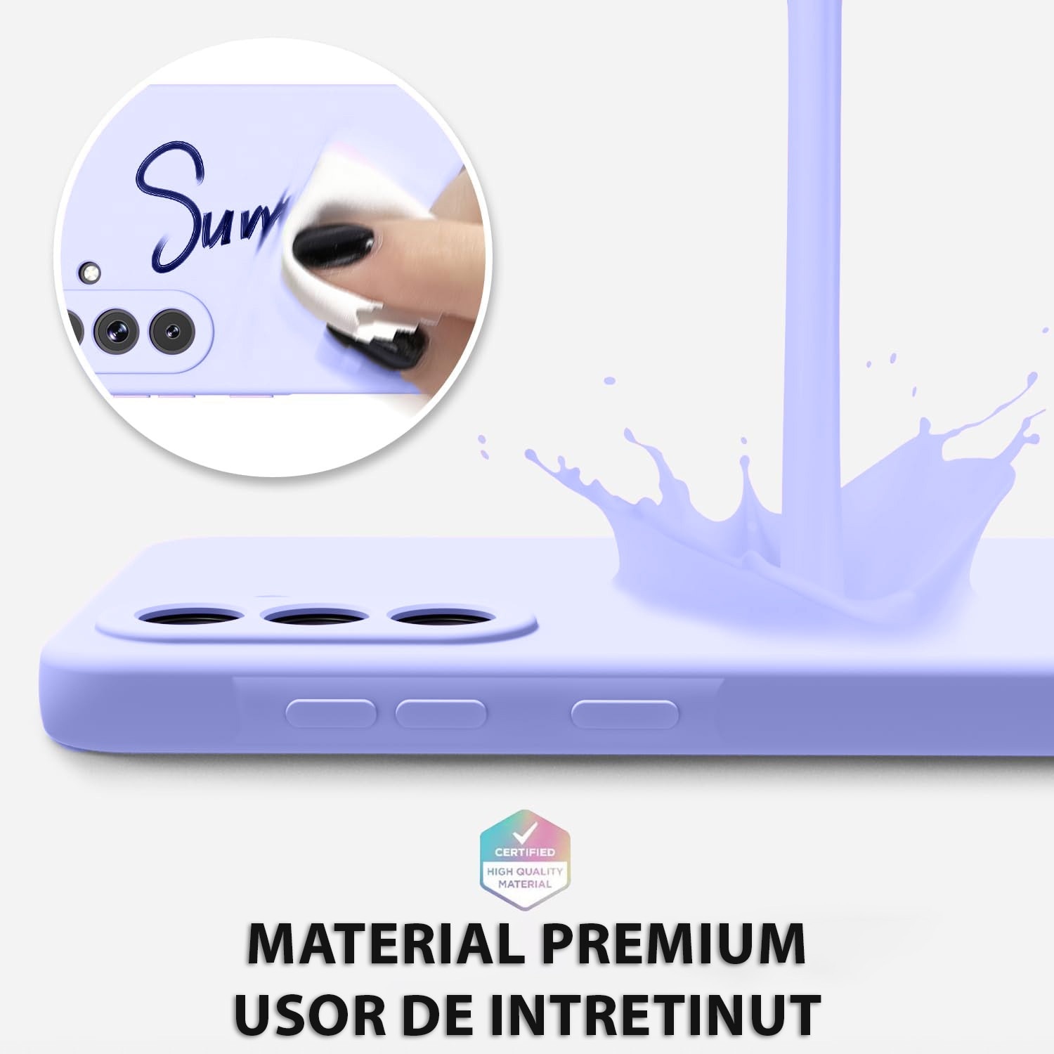 Husa pentru Samsung Galaxy A57 5G Daden® Silicon Soft, Ultra Slim, Protectie sporita, Interior de microfibra, Mov