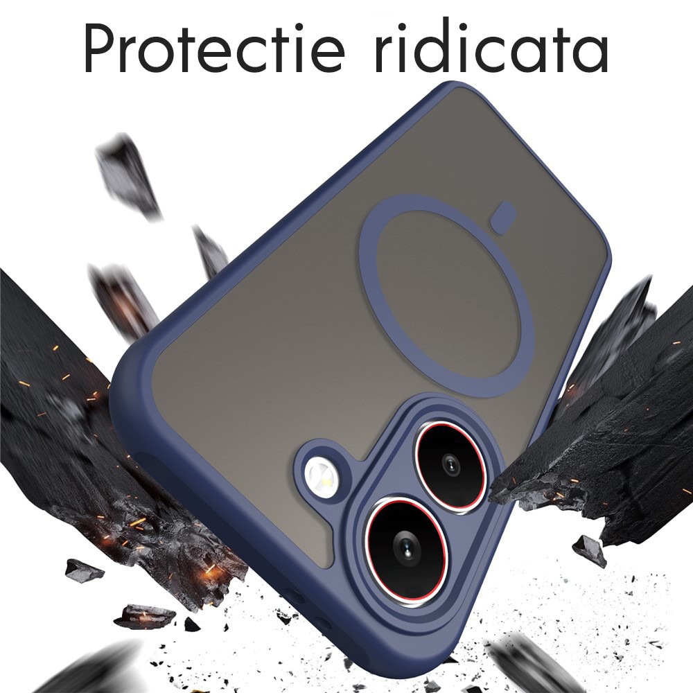 Husa pentru Xiaomi Poco X8 Pro Daden® HaloFrost II, MagSafe, Antisoc, Incarcare wireless, Calitate Premium, Albastru