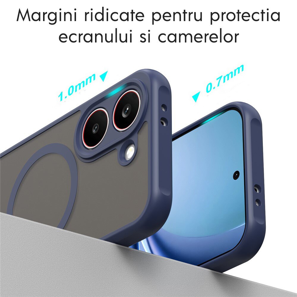 Husa pentru Xiaomi Poco X8 Pro Daden® HaloFrost II, MagSafe, Antisoc, Incarcare wireless, Calitate Premium, Albastru