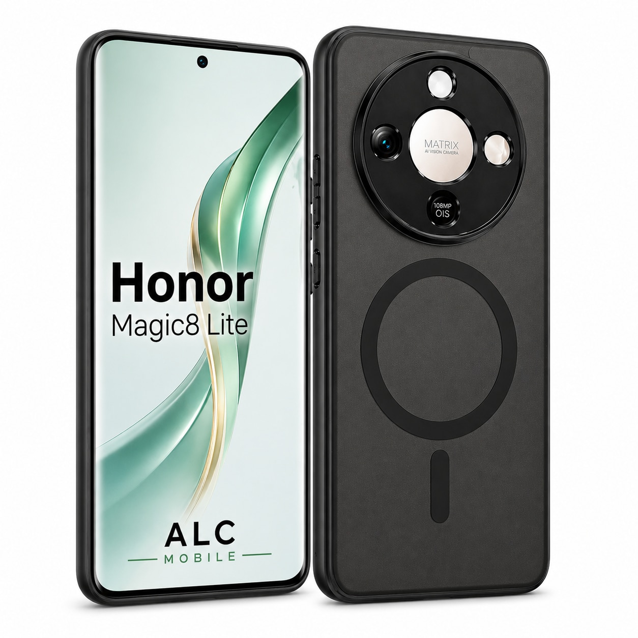 Husa pentru Honor Magic 8 Lite, Matte MagSafe, Protectie 360, Anti-Soc, Protectie Camera, Negru