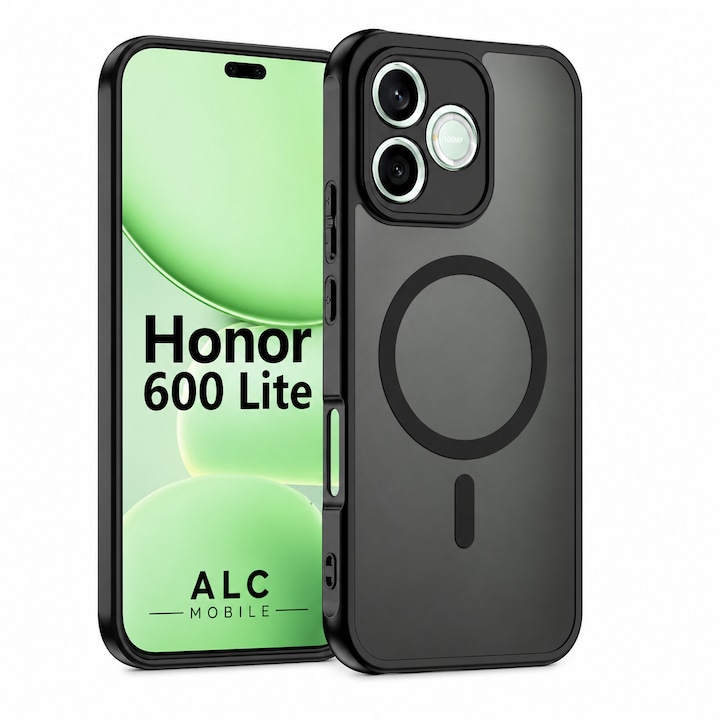 Husa pentru Honor 600 Lite, Matte MagSafe, Protectie 360, Anti-Soc, Protectie Camera, Negru