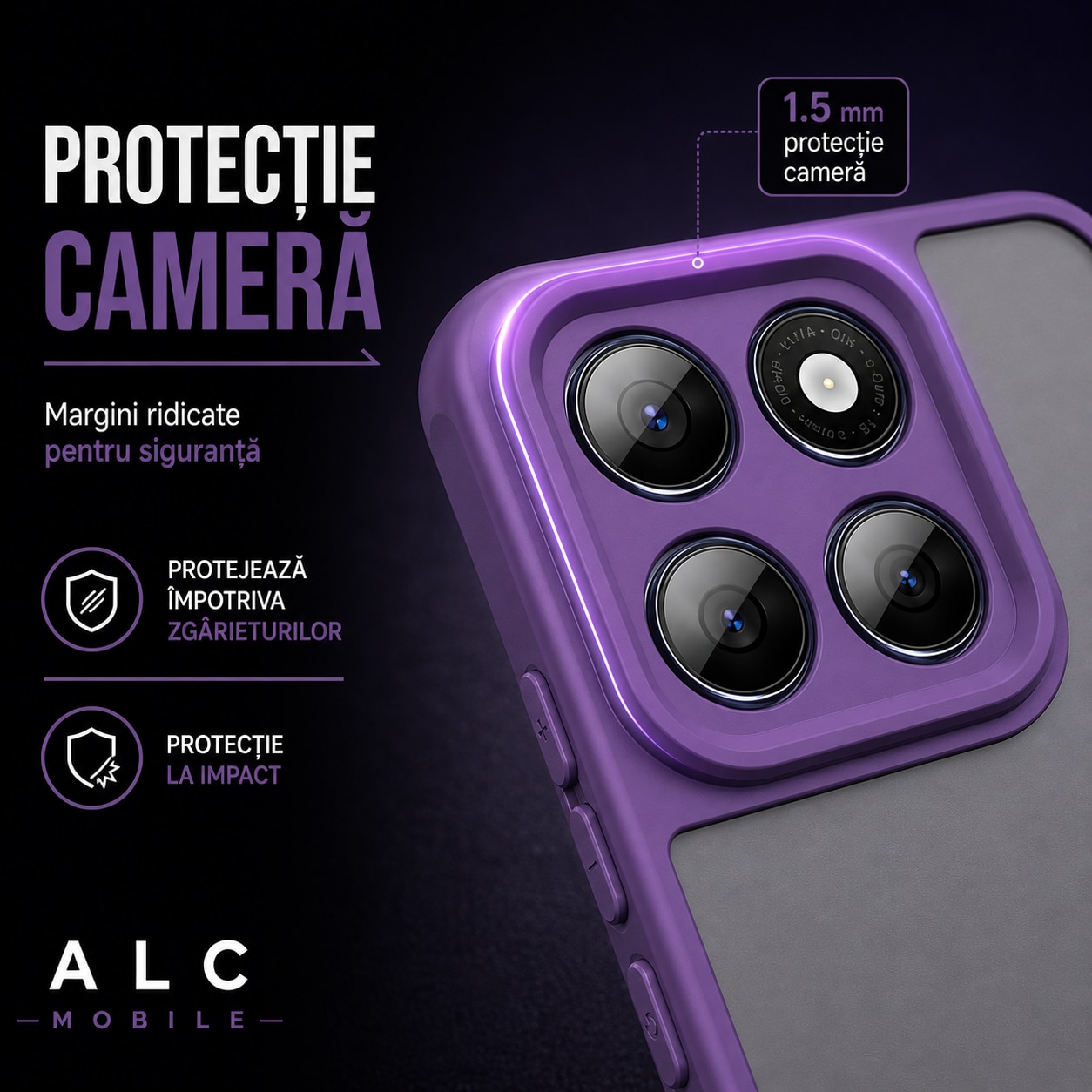 Husa pentru Motorola Edge 70, Matte MagSafe, Protectie 360, Anti-Soc, Protectie Camera, Mov