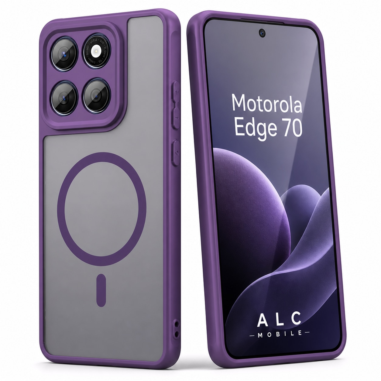 Husa pentru Motorola Edge 70, Matte MagSafe, Protectie 360, Anti-Soc, Protectie Camera, Mov