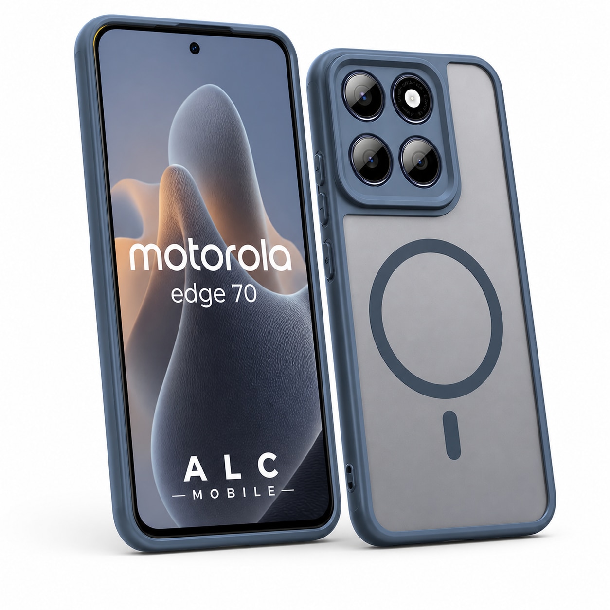Husa pentru Motorola Edge 70, Matte MagSafe, Protectie 360, Anti-Soc, Protectie Camera, Albastru