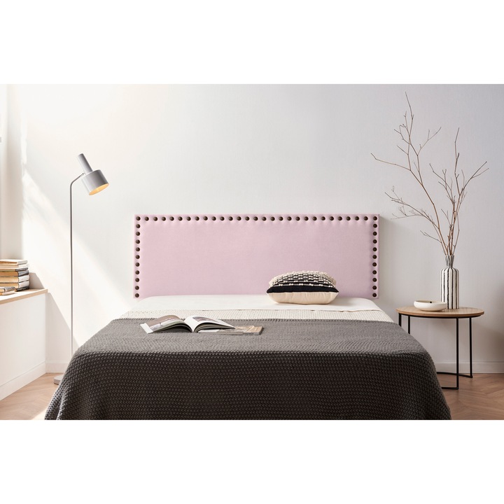 Kárpitozott Fejtámla MODENA Acualina 130x55x8 cm - Világos rózsaszín - Moonia