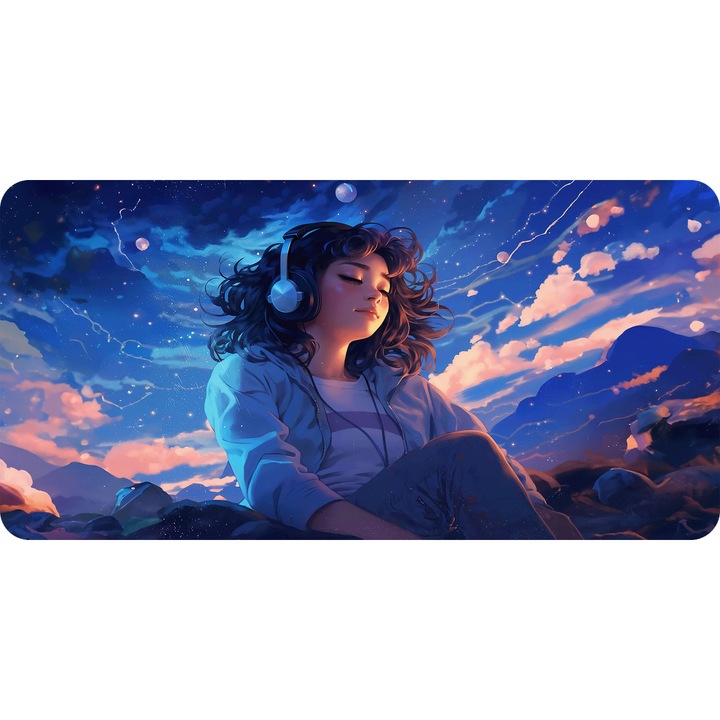 Mousepad Deskmat Lofi girl surreal 800x400x4 mm margini cusute Oktane